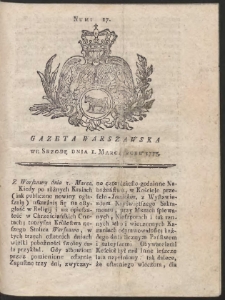Gazeta Warszawska. R.1775 Nr 17