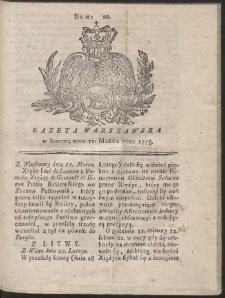 Gazeta Warszawska. R.1775 Nr 20