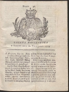 Gazeta Warszawska. R.1775 Nr 40