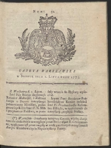 Gazeta Warszawska. R.1775 Nr 52