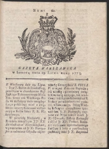 Gazeta Warszawska. R.1775 Nr 60
