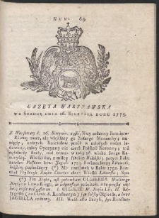 Gazeta Warszawska. R.1775 Nr 65