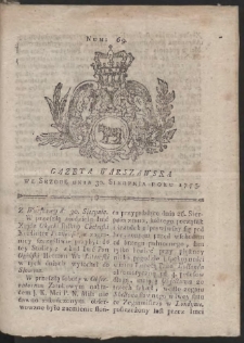 Gazeta Warszawska. R.1775 Nr 69