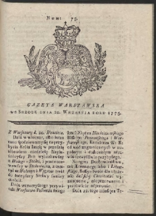 Gazeta Warszawska. R.1775 Nr 75