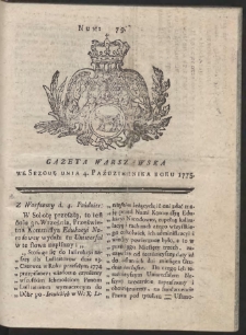 Gazeta Warszawska. R.1775 Nr 79