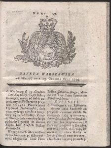 Gazeta Warszawska. R.1775 Nr 99