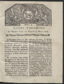 Gazeta Warszawska. R.1778 Nr 4