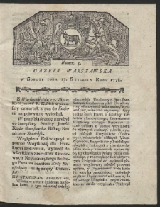 Gazeta Warszawska. R.1778 Nr 5