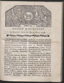 Gazeta Warszawska. R.1778 Nr 39