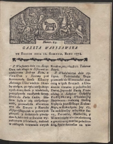 Gazeta Warszawska. R.1778 Nr 64