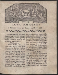Gazeta Warszawska. R.1778 Nr 67