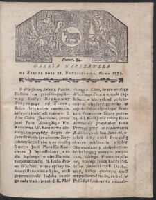 Gazeta Warszawska. R.1778 Nr 84