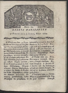 Gazeta Warszawska. R. 1779 Nr 53