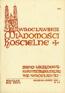 Wrocławskie Wiadomości Kościelne. R. 36 (1983), nr 4/6