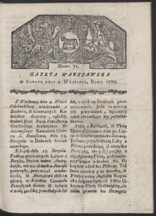 Gazeta Warszawska. R. 1779 Nr 71