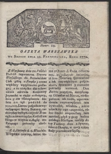 Gazeta Warszawska. R. 1779 Nr 84