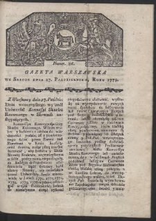 Gazeta Warszawska. R. 1779 Nr 86