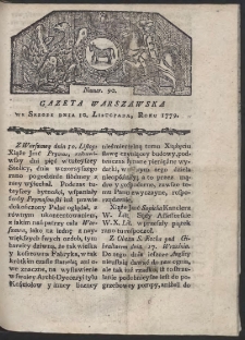 Gazeta Warszawska. R. 1779 Nr 90