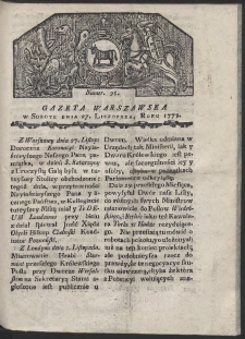 Gazeta Warszawska. R. 1779 Nr 95