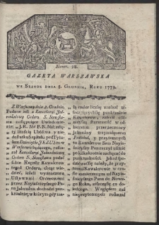 Gazeta Warszawska. R. 1779 Nr 98
