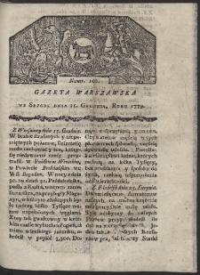 Gazeta Warszawska. R. 1779 Nr 100