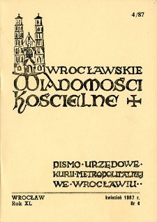 Wrocławskie Wiadomości Kościelne. R. 40 (1987), nr 4