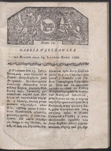 Gazeta Warszawska. R. 1780 Nr 16