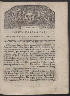 Gazeta Warszawska. R. 1780 Nr 33