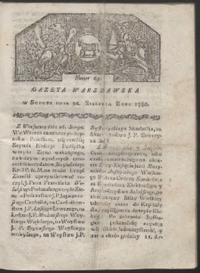 Gazeta Warszawska. R. 1780 Nr 69