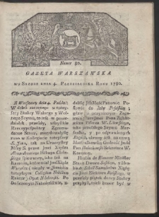 Gazeta Warszawska. R. 1780 Nr 80