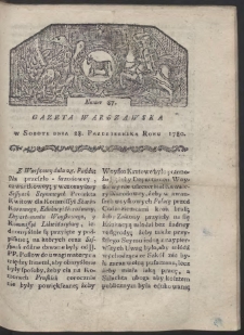 Gazeta Warszawska. R. 1780 Nr 87