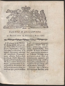 Gazeta Warszawska. R.1781 Nr 31