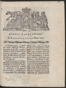 Gazeta Warszawska. R.1781 Nr 45