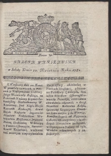 Gazeta Warszawska. R.1782 Nr 32