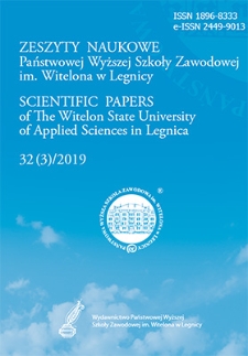 Zeszyty Naukowe Państwowej Wyższej Szkoły Zawodowej im. Witelona w Legnicy, nr 32 (3)/2019