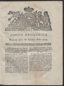 Gazeta Warszawska. R.1784 nr 4