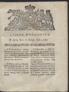 Gazeta Warszawska. R.1784 nr 11