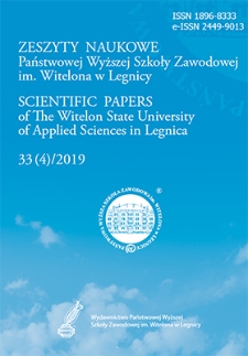 Zeszyty Naukowe Państwowej Wyższej Szkoły Zawodowej im. Witelona w Legnicy, nr 33 (4)/2019