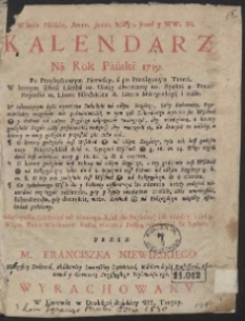 Kalendarz Ná Rok Páński 1719. […]