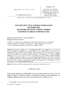 Non-destructive characterisation of mortars reinforced with various fibres exposed to high temperature