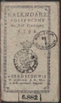 Kalendarz Polityczny Ná Rok Przestępny 1792