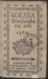 Kolęda Warßawska Na Rok 1760