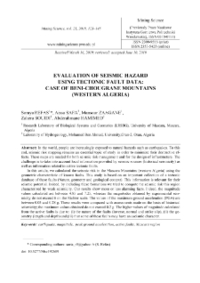 Evaluation of seismic hazard using tectonic fault data: case of Beni-Chougrane Mountains (Western Algeria)