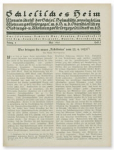 Schlesisches Heim : Monatsschrift der Schlesischen Heimstätte provinziellen Wohnungsfürsorgegesellschaft m. b. H.und Oberschlesichen Siedlungs und Wohnungsfürsorgegesellschaft m. b. H. Jahrgang 6, Mai 1925, Heft 5