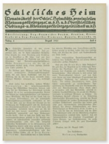 Schlesisches Heim : Monatsschrift der Schlesischen Heimstätte provinziellen Wohnungsfürsorgegesellschaft m. b. H.und Oberschlesichen Siedlungs und Wohnungsfürsorgegesellschaft m. b. H. Jahrgang 6, August 1925, Heft 8