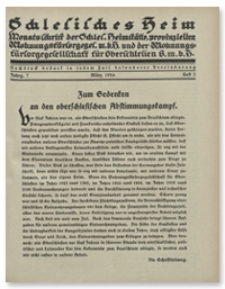 Schlesisches Heim : Monatsschrift der Schlesischen Heimstätte, provinziellen Wohnungsfürsorgegesellschaft m. b. H.und der Wohnungsfürsorgegesellschaft für Oberschlesien G. m. b. H. Jahrgang 7, März 1926, Heft 3