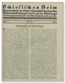 Schlesisches Heim : Monatsschrift der Schlesischen Heimstätte, provinziellen Wohnungsfürsorgegesellschaft m. b. H. und der Wohnungsfürsorgegesellschaft für Oberschlesien G. m. b. H. Jahrgang 7, Mai 1926, Heft 5