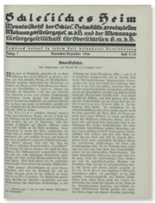 Schlesisches Heim : Monatsschrift der Schlesischen Heimstätte, provinziellen Wohnungsfürsorgegesellschaft m. b. H.und der Wohnungsfürsorgegesellschaft für Oberschlesien G. m. b. H. Jahrgang 7, November/Dezember 1926, Heft 11/12