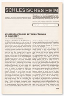 Schlesisches Heim : Monatsschrift der Wohnungsfürsorge-Gesellschaft für Oberschlesien G. m. b. H. und der Schlesisch. Heimstätte Provinziellen Wohnungsfürsorge-Gesellschaft m. b. H. Jahrgang 9, Mai 1928, Heft 5