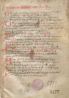 Epistolarium conventus feraris fratrum ordinis beate mariae de monte carmeli [!] extractum et excerptum de aprobatu usu dominici sepulcri sancte Jerosolimitane ecclesie [...]